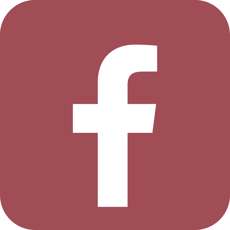 Facebook icon in maroon and white