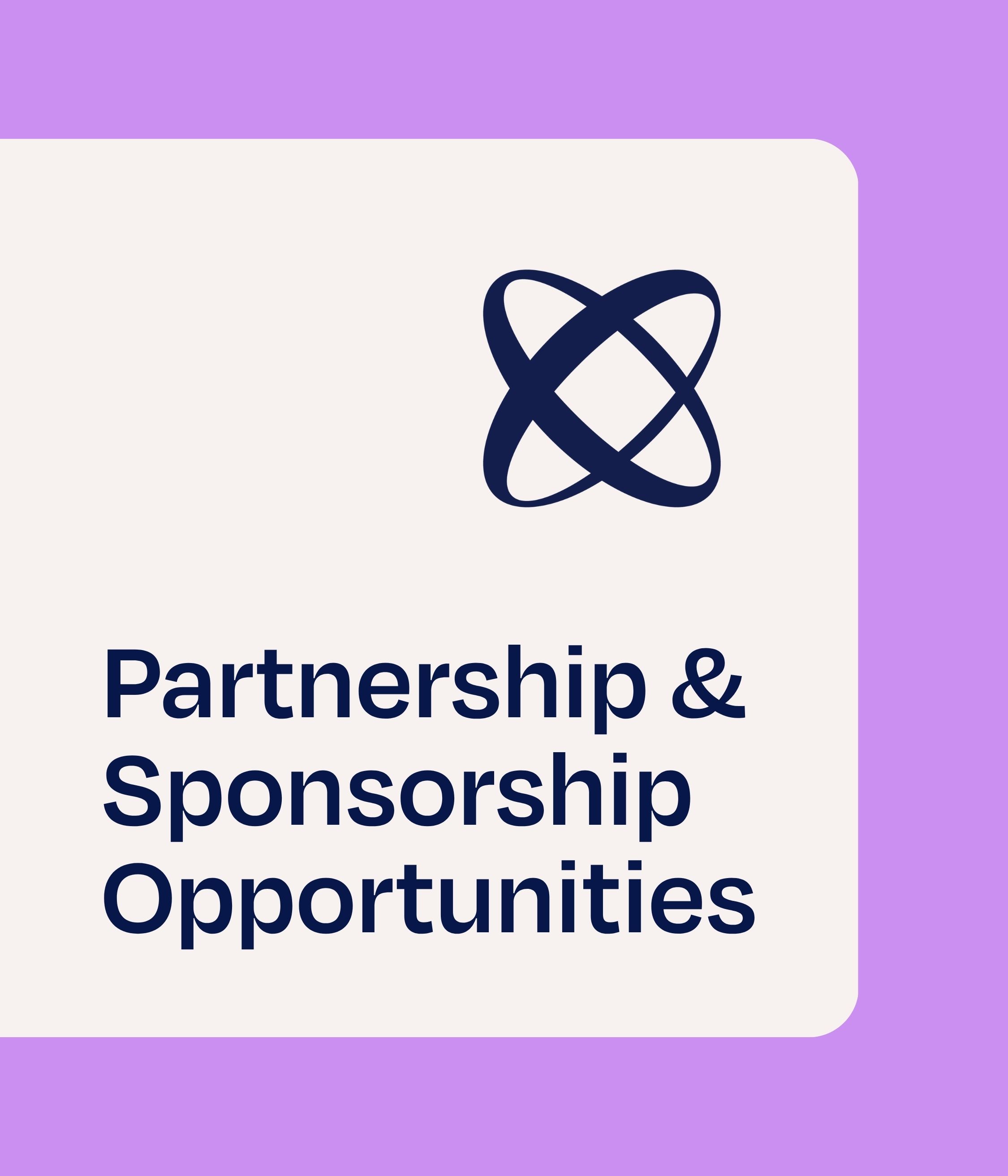 Tile with Partnerships & Sponsorship Opportunities written on it