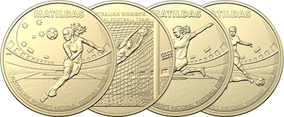 Showing Reverse Designs of Matildas $1 Coins