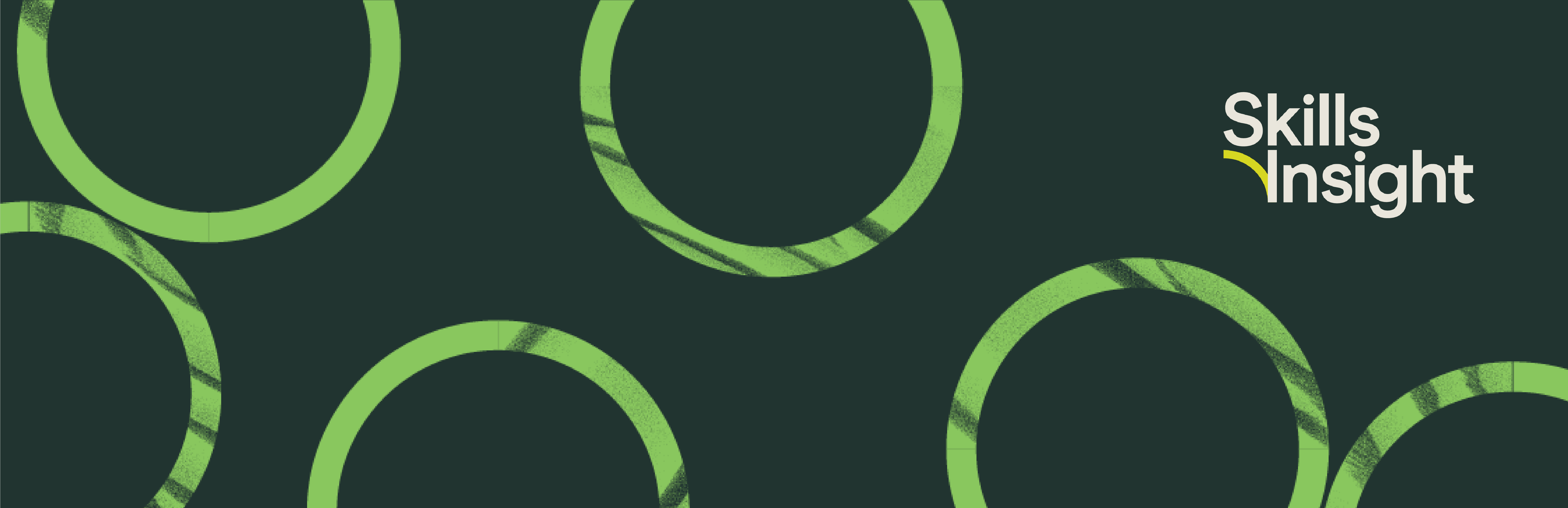 Banner with green circles and Skills Insight logo