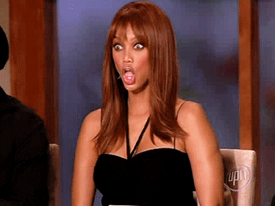GIF of Tyra Banks pulling a surprised face